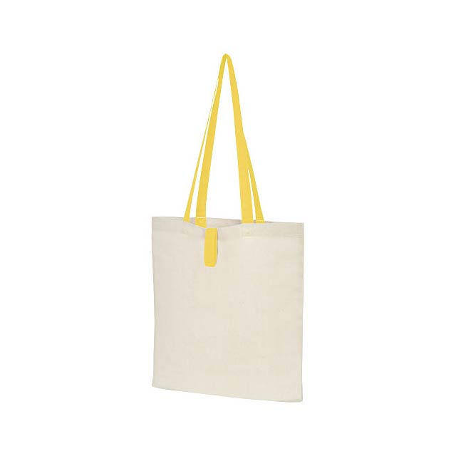 Nevada 100 g/m² cotton foldable tote bag - yellow