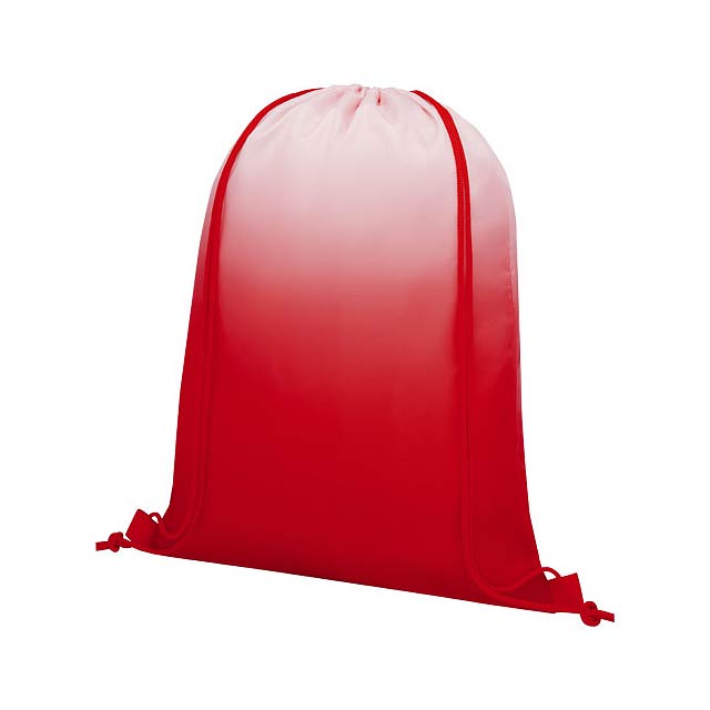 Oriole šňůrkový batoh s barevným přechodem - transparentná červená
