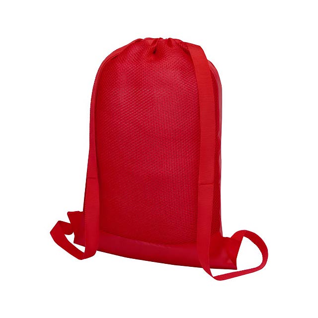 Nadi mesh drawstring backpack 5L - transparent red