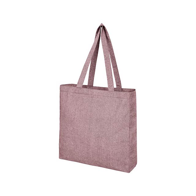 Pheebs 210 g/m² recycled gusset tote bag - burgundy
