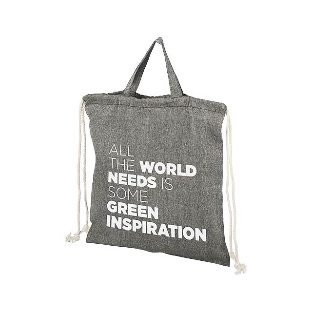 Be Inspired 150 g/m² recycled cotton drawstring backpack 6L - black