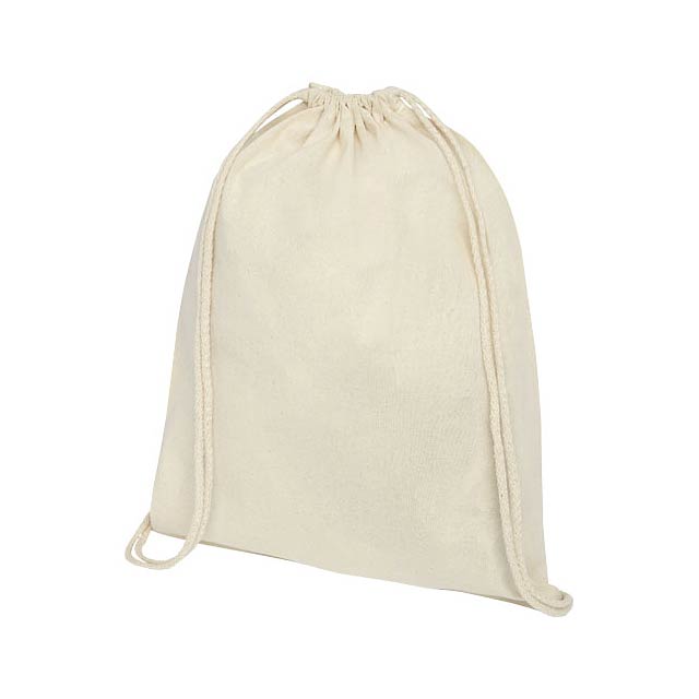 Oregon 140 g/m² cotton drawstring backpack 5L - beige