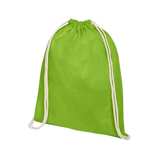 Oregon 140 g/m² cotton drawstring backpack 5L - lime