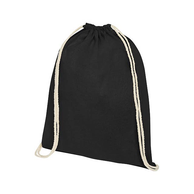 Oregon šňůrkový batoh z bavlny 140 g/m² - čierna