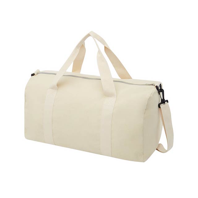 Pheebs 450 g/m² recycled cotton and polyester duffel bag 24L - beige