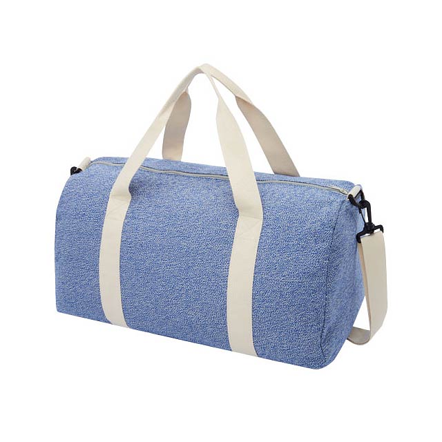 Sportovní taška Pheebs z recyklované bavlny a polyesteru s gramáží 450 g/m² - modrá