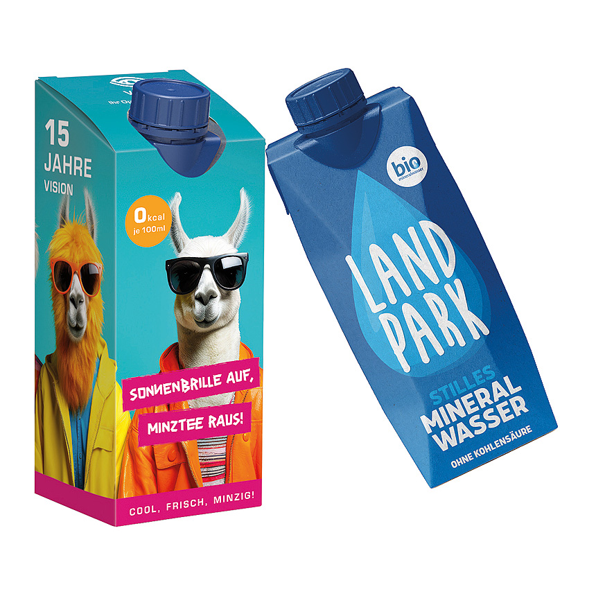 Drink pack promotional case with Landpark mineral water, - 