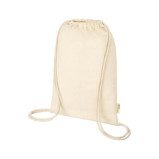 Orissa 140 g/m² GOTS organic cotton drawstring backpack 5L - beige