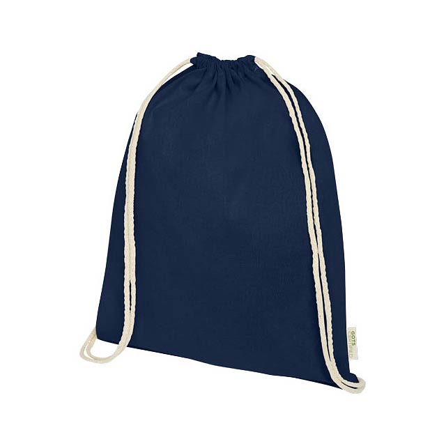 Orissa 140 g/m² GOTS organic cotton drawstring backpack 5L - blue