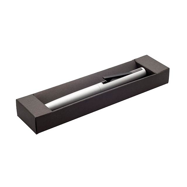 VIBRO PLUS kovové kuličkové pero v krabičce - strieborná