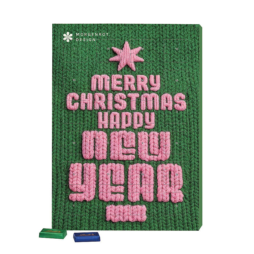 Nástěnný adventní kalendář s logem, Lindt mini čokoládové tyčinky - Nástěnný adventní kalendář s logem, Lindt mini čokoládové tyčinky -