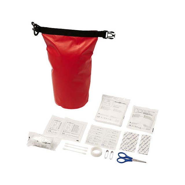 30dílná voděodolná taška první pomoci Alexander - transparentná červená