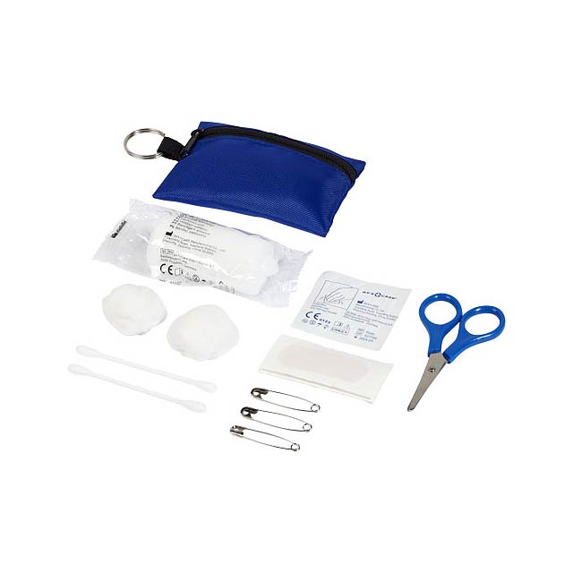 Valdemar 16-piece first aid keyring pouch - blue