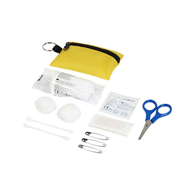 Valdemar 16-piece first aid keyring pouch - yellow