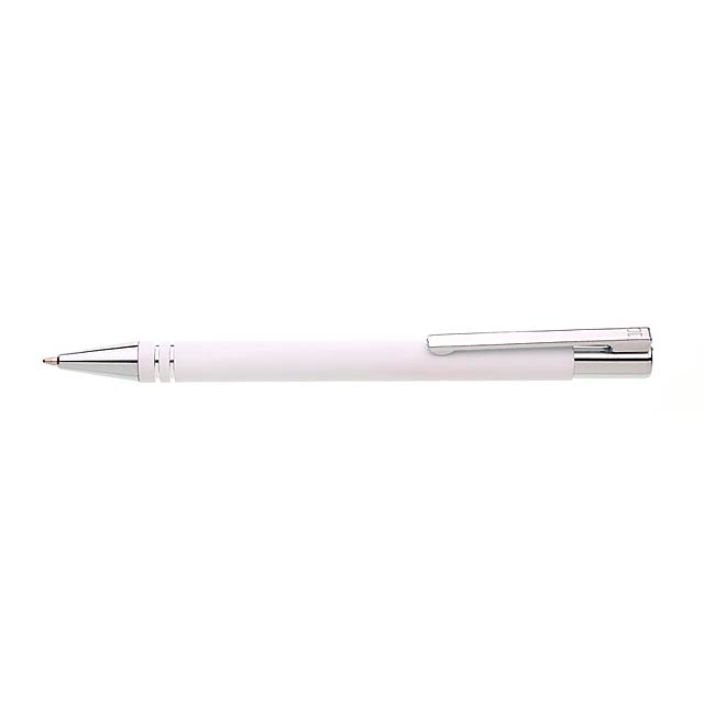 TUBLA kovové kuličkové pero v pouzdře - biela