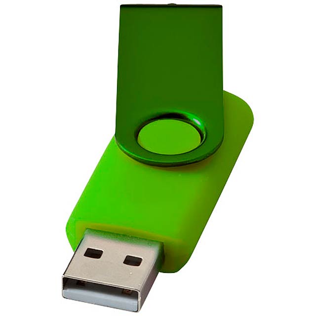Rotate-metallic 2GB USB flash drive - lime