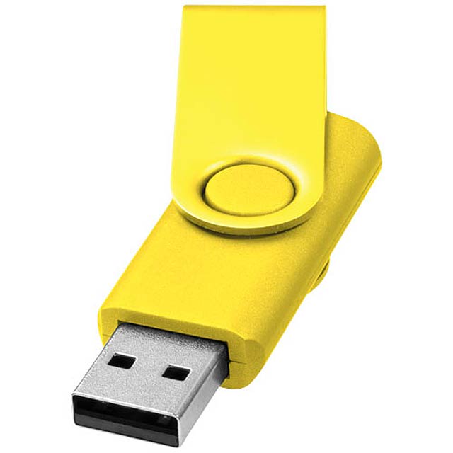 Kovový USB Rotate, 2GB - žltá