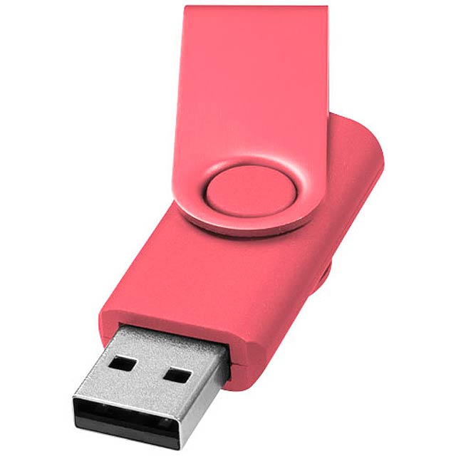 Kovový USB Rotate, 2GB - ružová