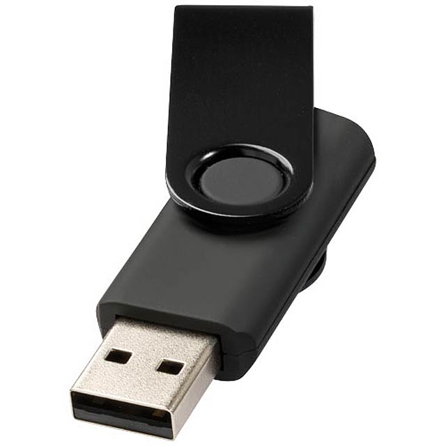 Kovový USB Rotate, 4 GB - čierna