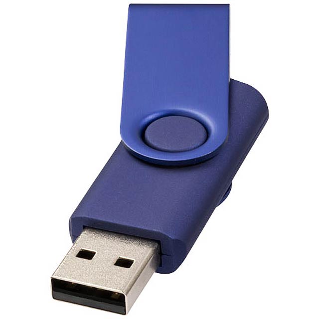 Rotate-metallic 4GB USB flash drive - blue