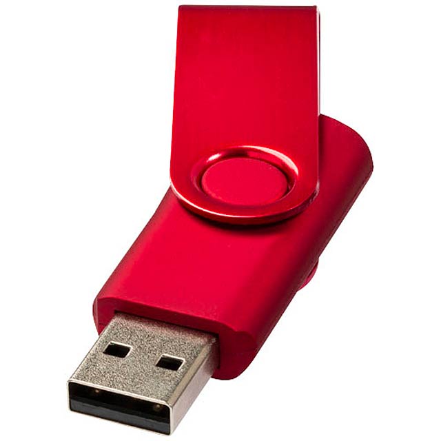 Rotate-metallic 4GB USB flash drive - red