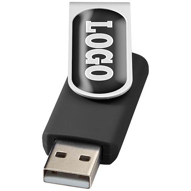 Rotate-doming 4GB USB flash drive - black