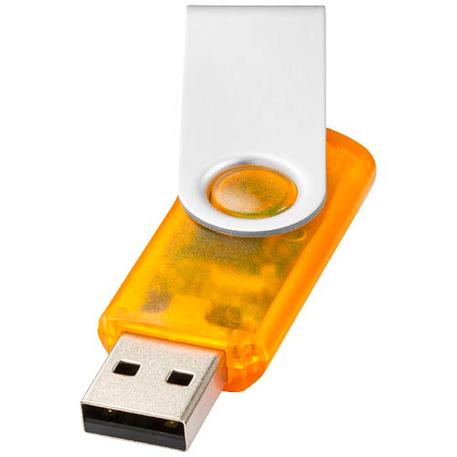 Průsvitný USB Rotate, 2GB - oranžová