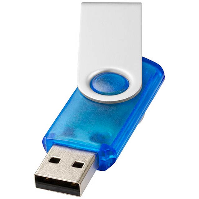 Rotate-translucent 2GB USB flash drive - transparent blue
