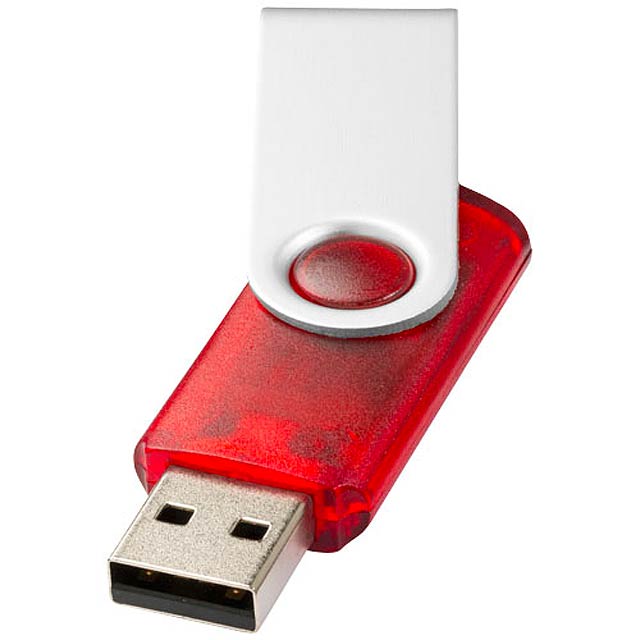 Rotate-translucent 2GB USB flash drive - red