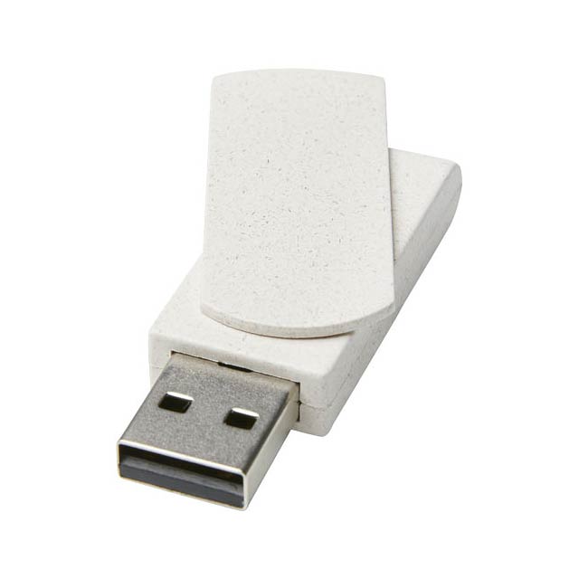USB flash disk z pšeničné slámy s kapacitou 16 GB Rotate - béžová