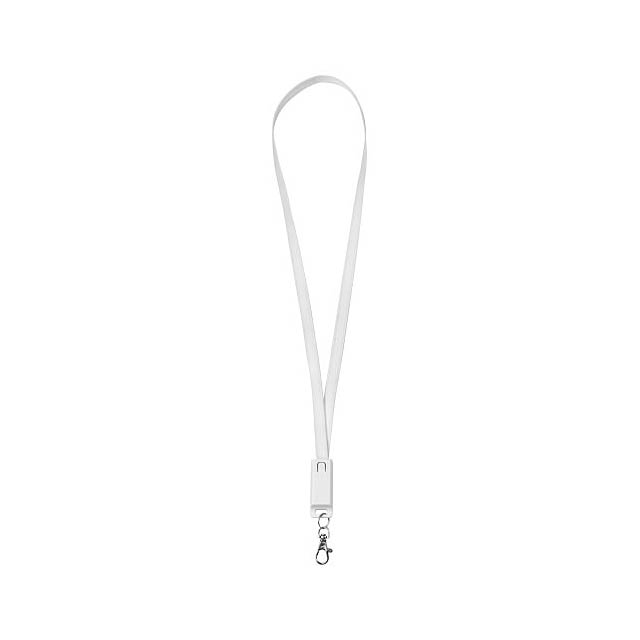 Trace 3-in-1 Ladekabel mit Lanyard - Weiß 