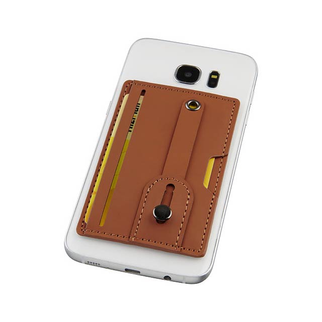Telefonní pouzdro na karty Prime s RFID s řemínkem - hnedá
