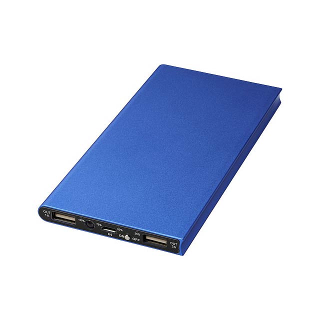 Plate 8000 mAh aluminium power bank - blue