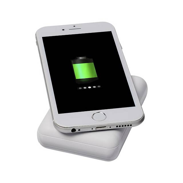 Dense 5000 mAh wireless power bank - white