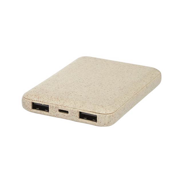 Asama 5000 mAh Powerbank aus Weizenstroh - Beige