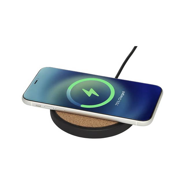 Kivi 10W limestone/cork wireless charging pad - wood