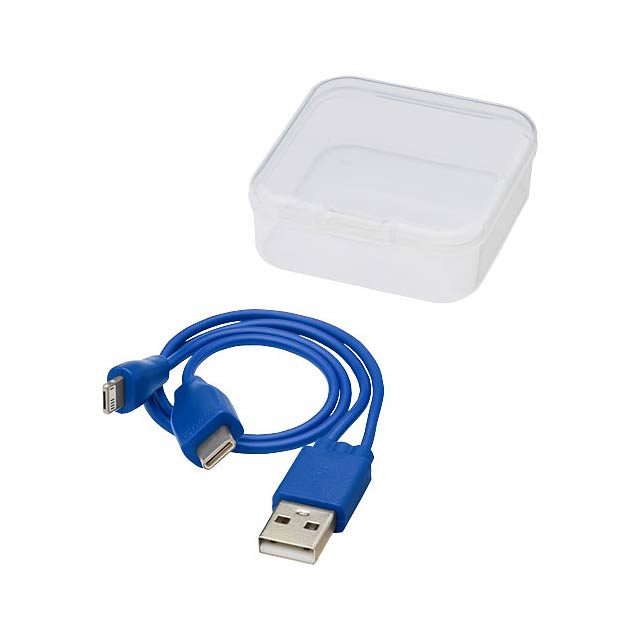 Ario 3-in-1 reversible charging cable - baby blue