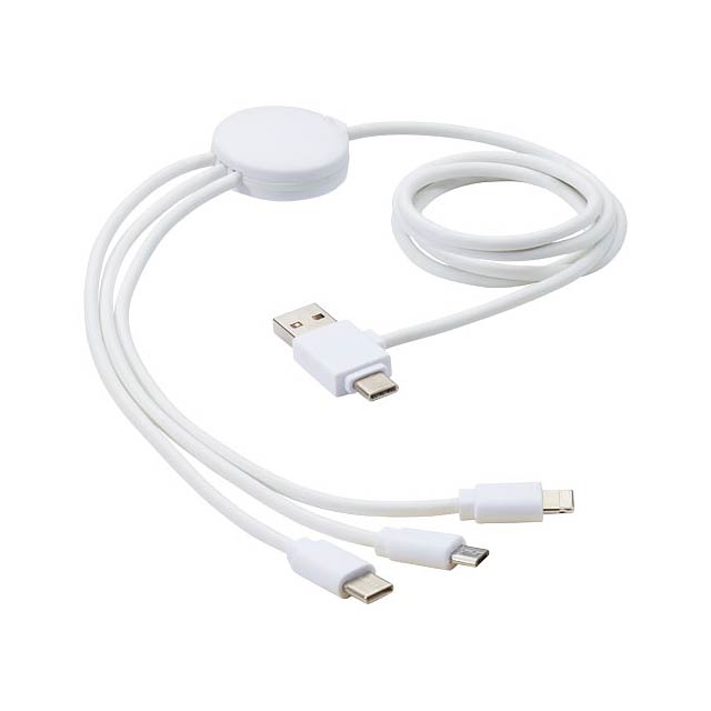 Pure 5-in-1 charging cable with antibacterial additive - white