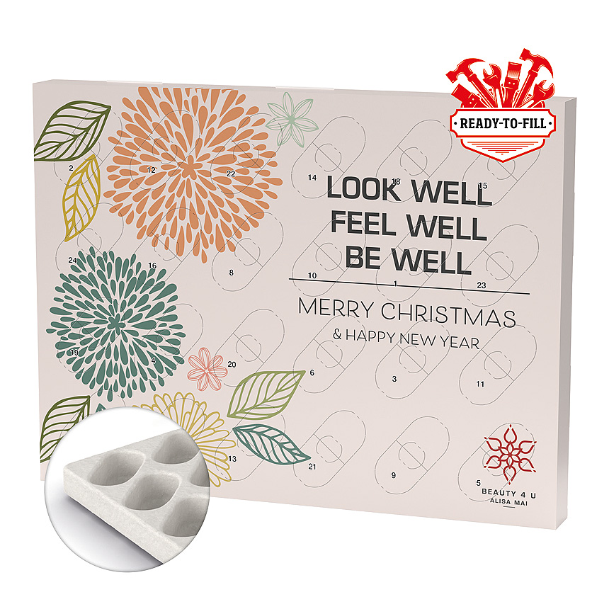 Advent calendar eco XL, cardboard inlay, filling provided by the customer - 