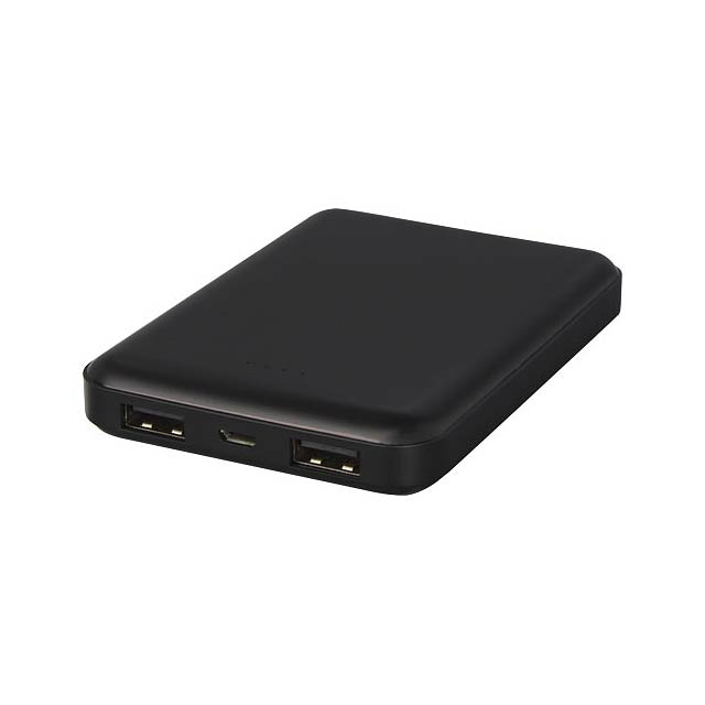 Gleam 5000 mAh ultraflache, Leuchtlogo Powerbank - schwarz