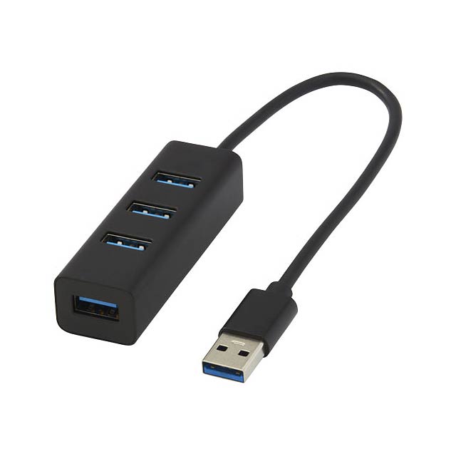 Hliníkový rozbočovač USB 3.0 Adapt  - čierna