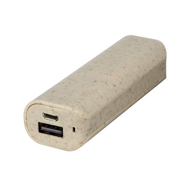 Powerbanka z pšeničné slámy Yoko 1 200 mAh - béžová