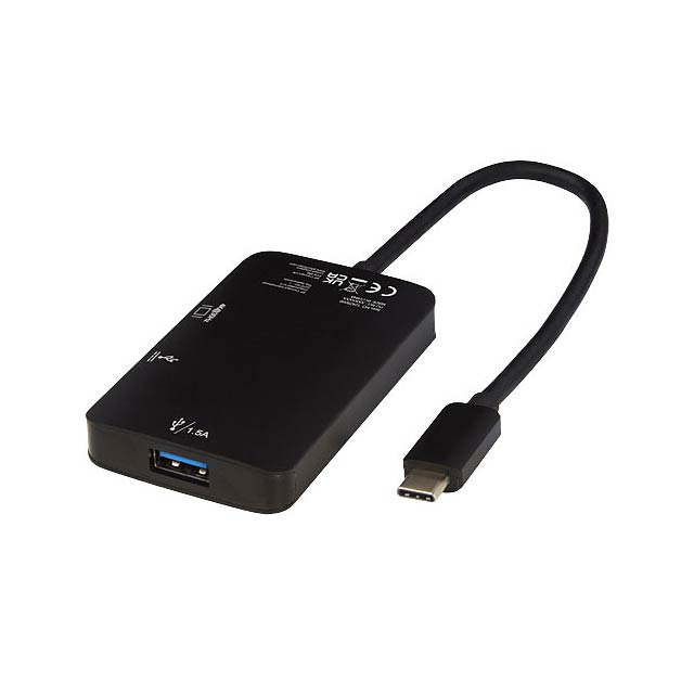 Hliníkový multimediální adaptér USB C (USB-A / USB-C / HDMI) ADAPT - černá