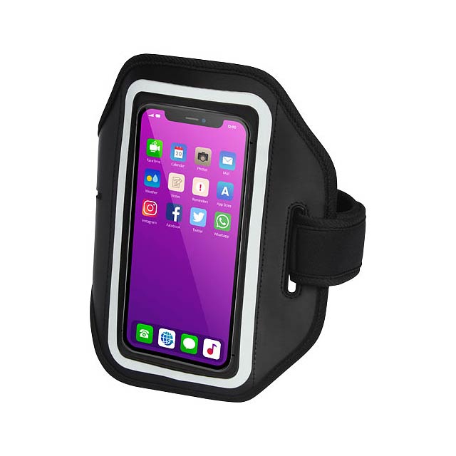 Haile reflective smartphone bracelet with transparent cover - black