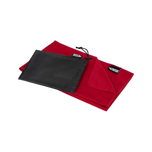 Raquel cooling towel made from recycled PET 80x30 cm - transparent red
