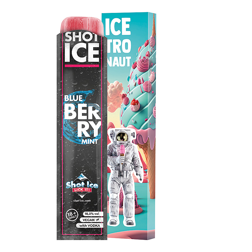 Dlouh&yacute; box Shot Ice single, borůvka m&aacute;ta, 10,5 % obj. - 