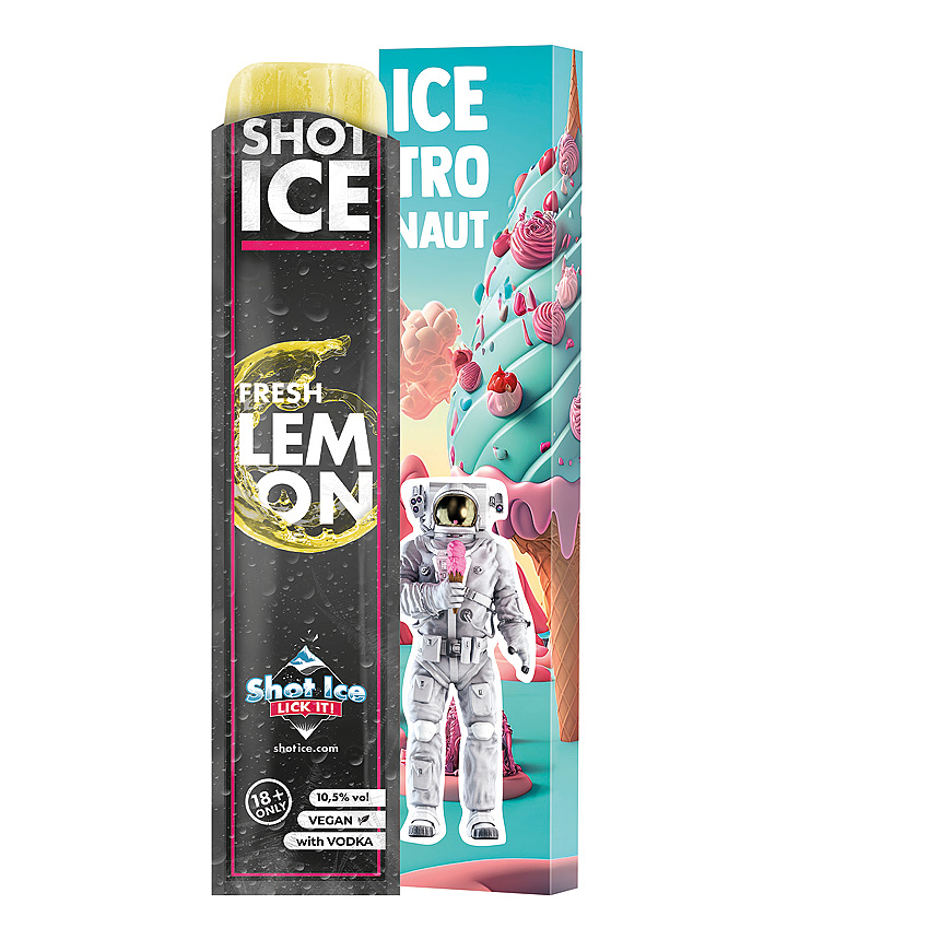 Dlouh&yacute; box Shot Ice single, svěž&iacute; citron, 10,5 % obj. - 