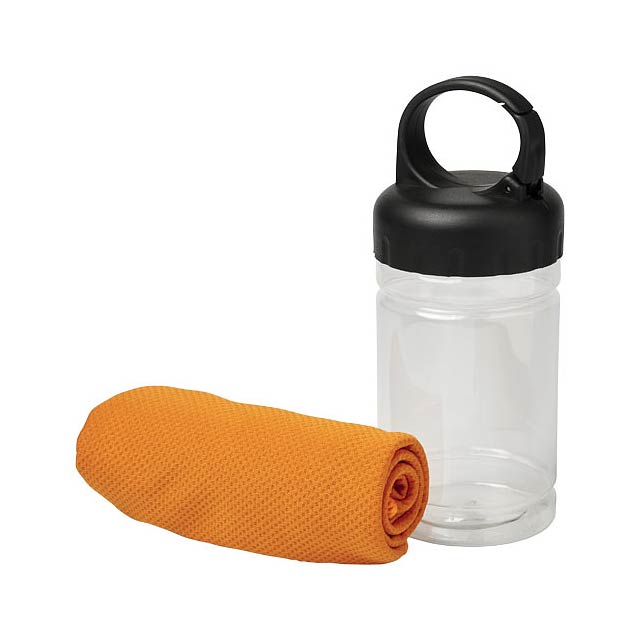 Remy cooling towel in PET container - orange