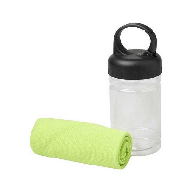 Remy cooling towel in PET container - lime