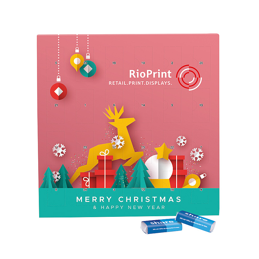 Adventní kalendář s mini tyčinkami, share mini čokoládové tyčinky - Adventní kalendář s mini tyčinkami, share mini čokoládové tyčinky -